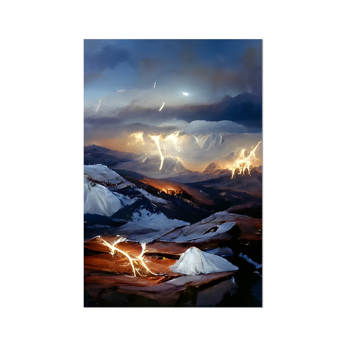 Mountains with Lightning Fine Art Print Prodigi