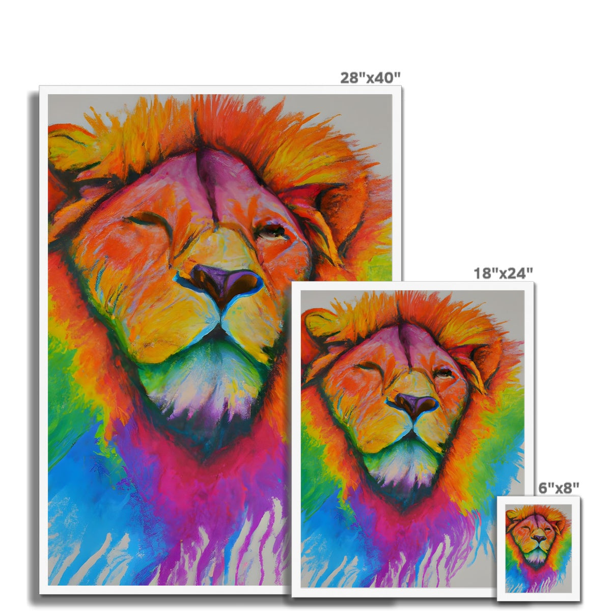 Rainbow Lion Framed Print Prodigi