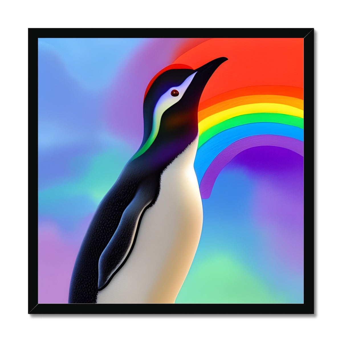 Rainbow Penguin Framed Print Prodigi