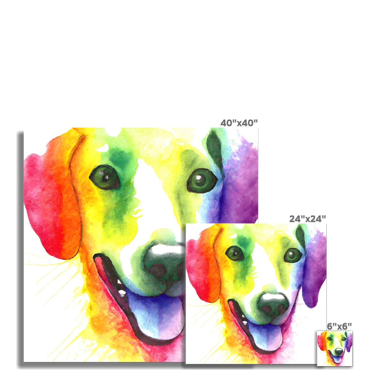 Happy Rainbow Dog Fine Art Print Prodigi