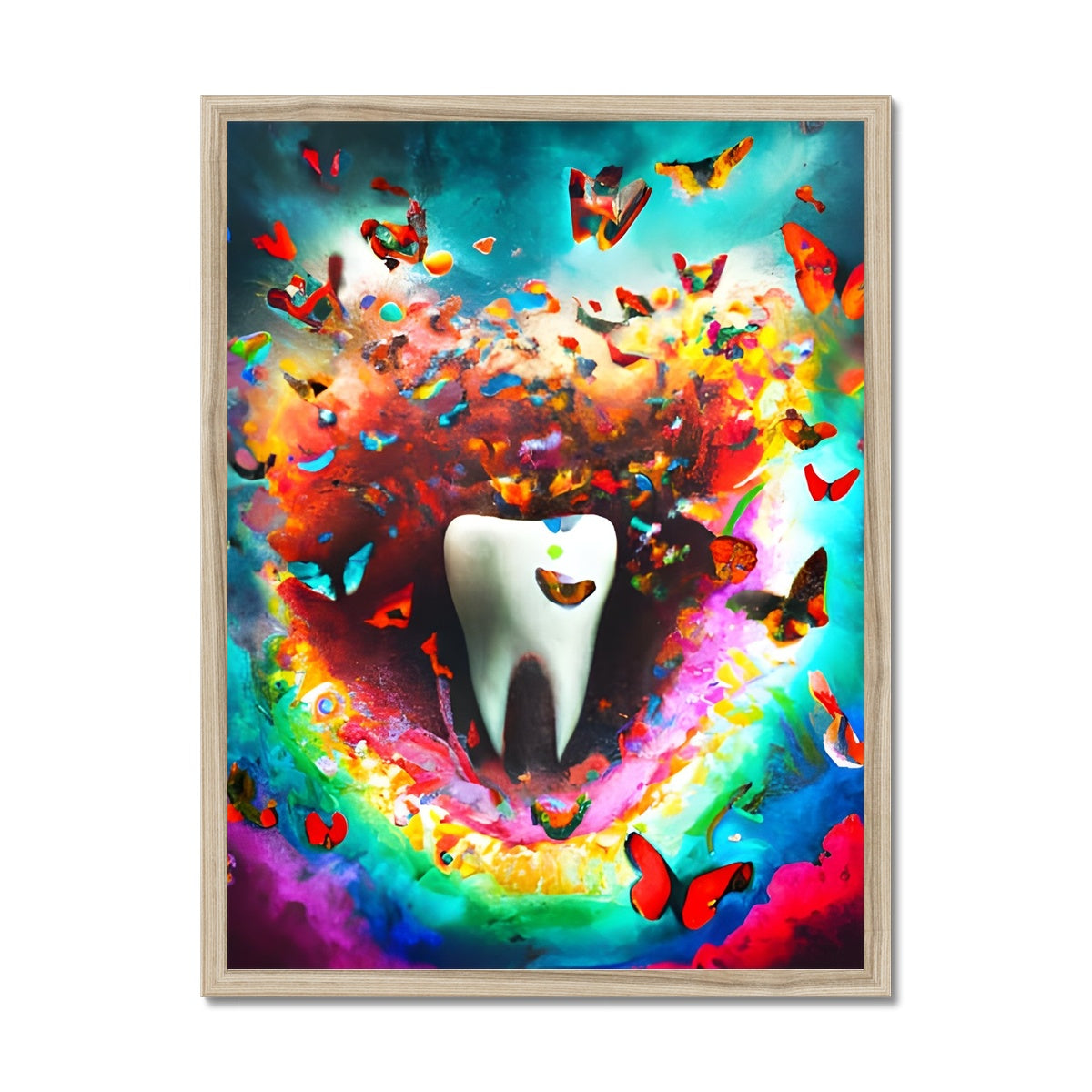 Tooth in Butterfly Storm Framed Print Prodigi