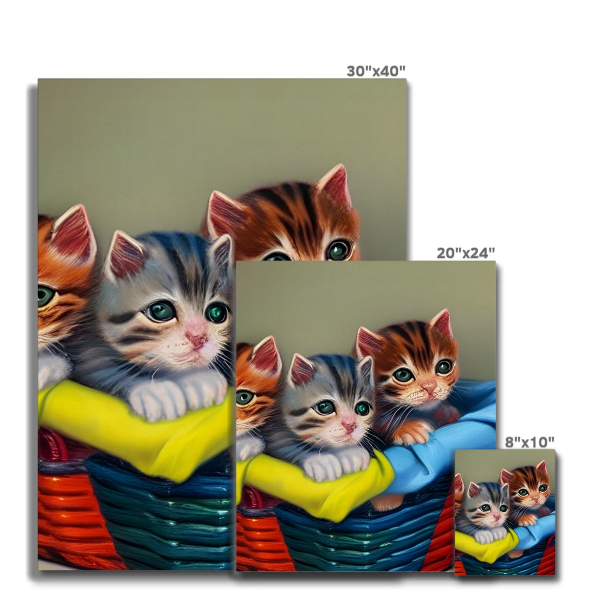 Cute Kittens In A Basket Canvas Prodigi