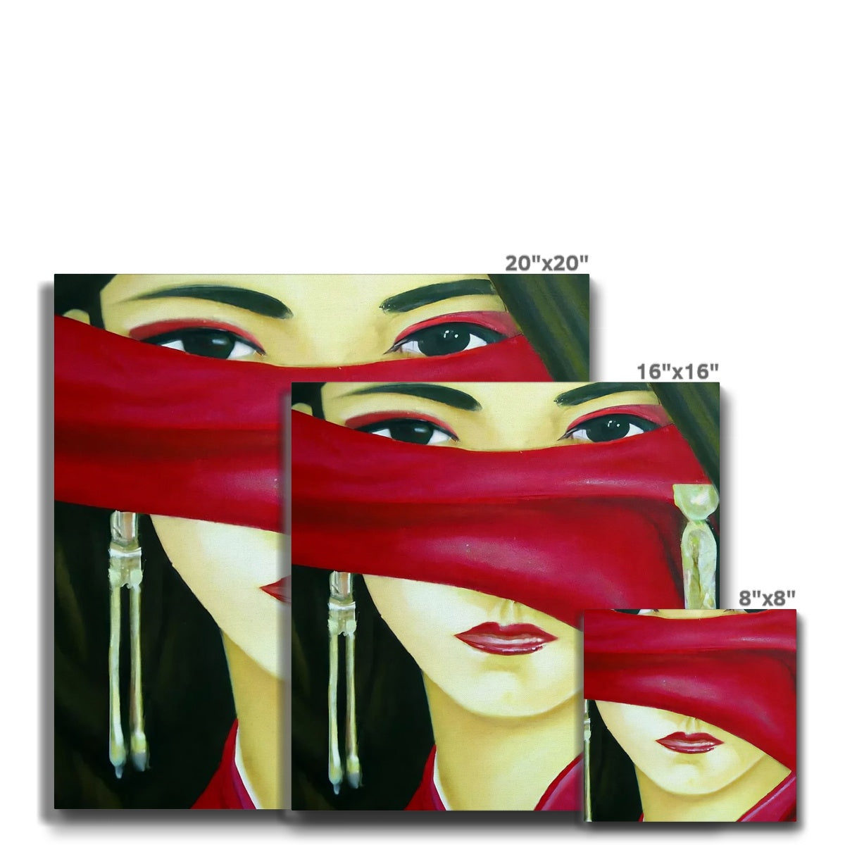 Women behind a Red Cloth Eco Canvas Prodigi