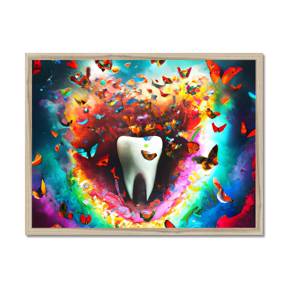 Tooth in Butterfly Storm Framed Print Prodigi