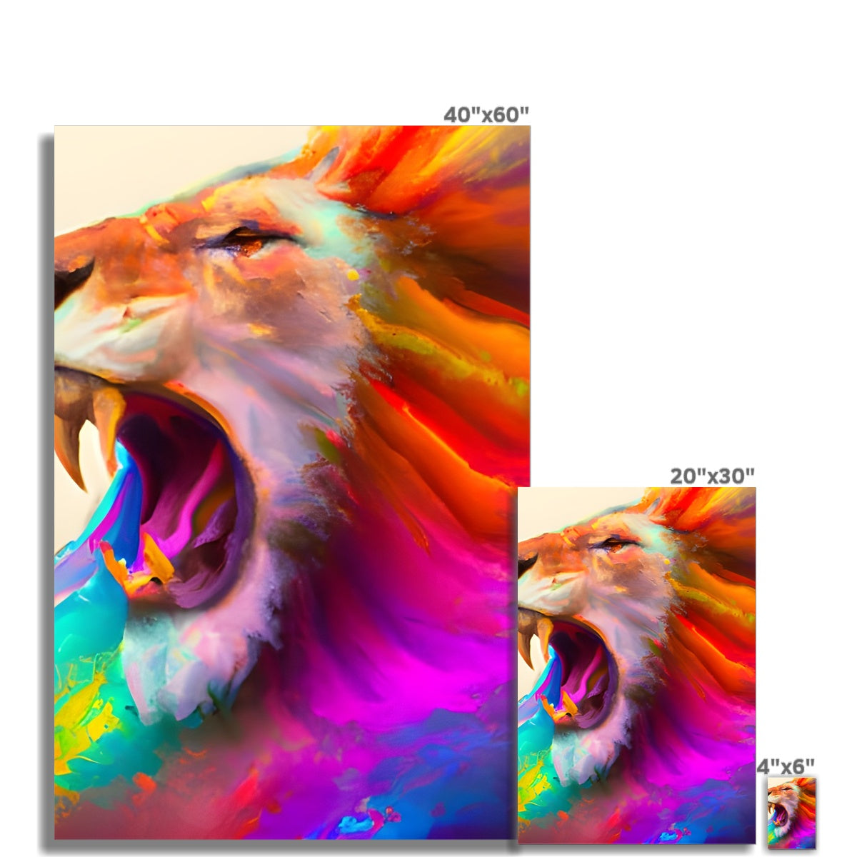 Lion with a Rainbow Mane Fine Art Print Prodigi