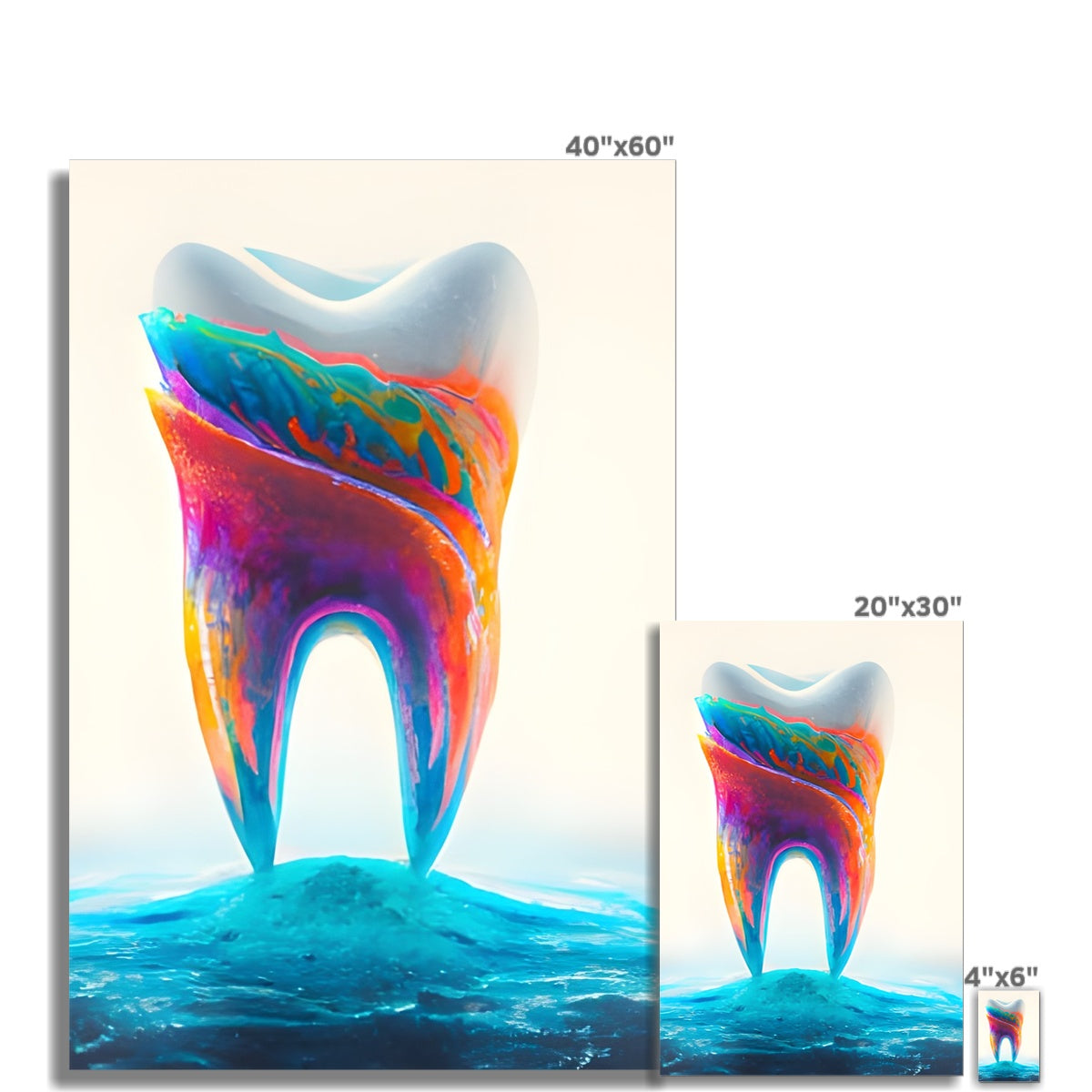 Tooth in Colour Waves Fine Art Print Prodigi