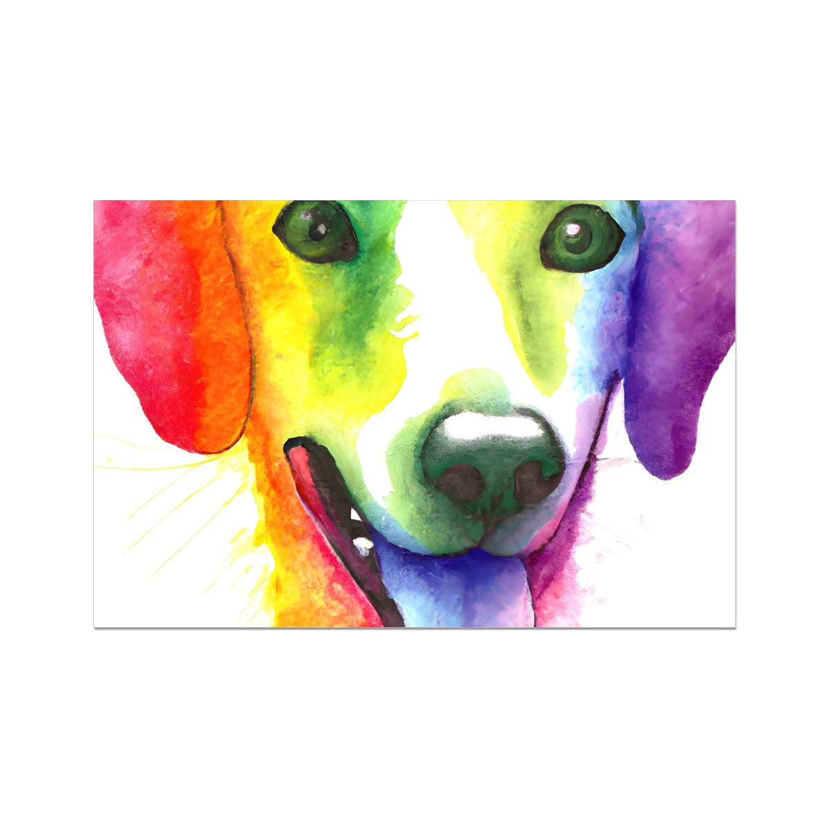 Happy Rainbow Dog Fine Art Print Prodigi