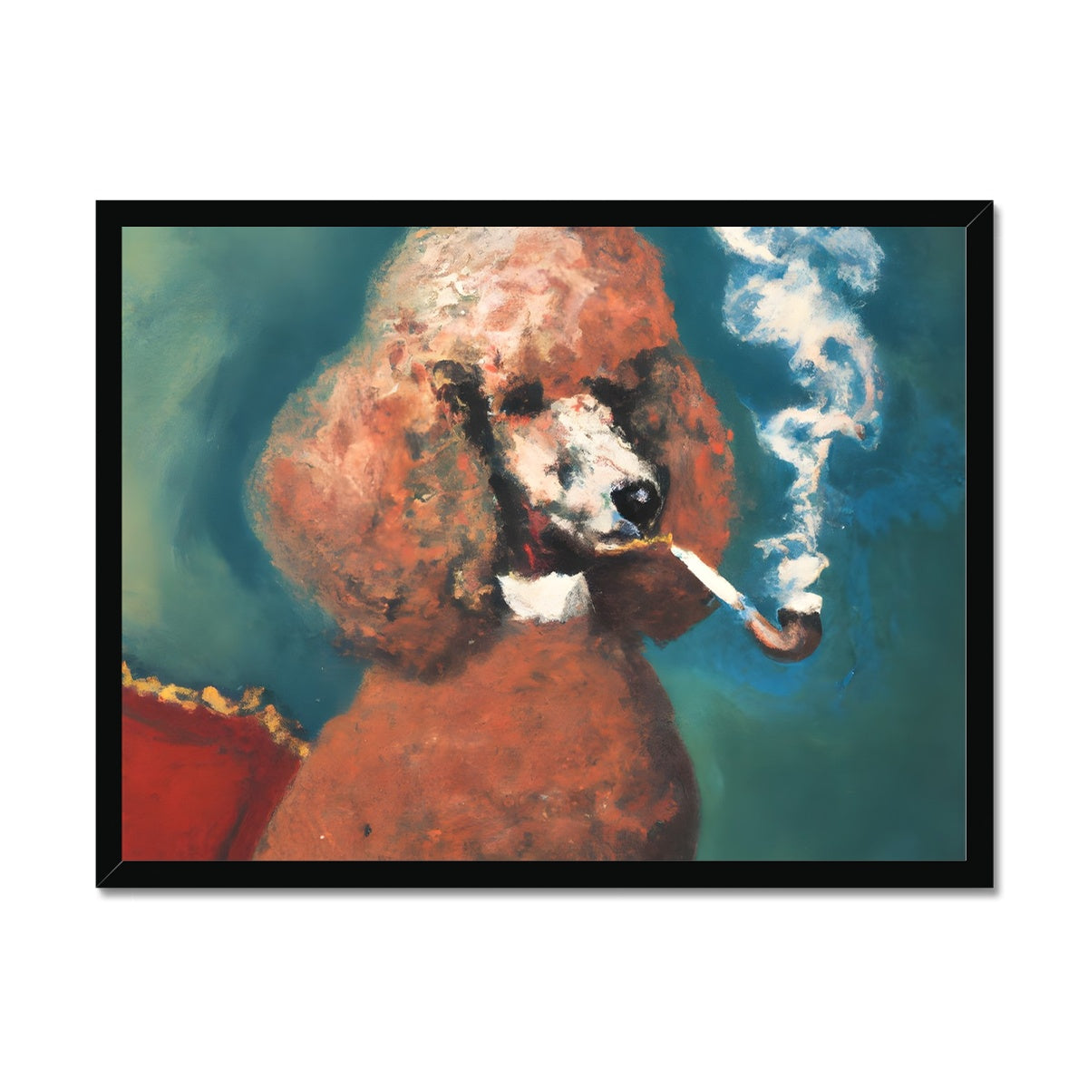 Smoking Poodle Framed Print Prodigi