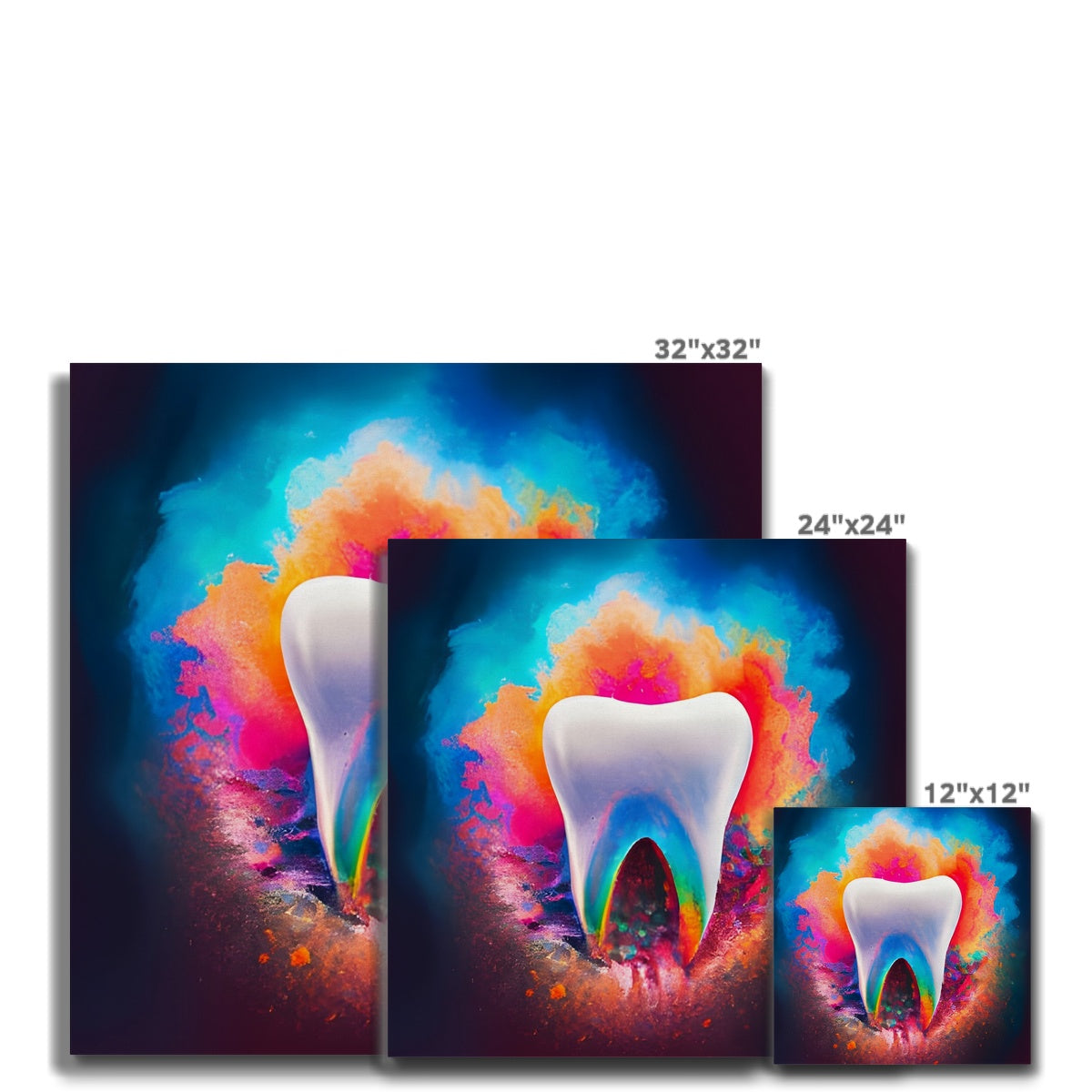 Tooth in Front of a Colour Explosion Canvas Prodigi