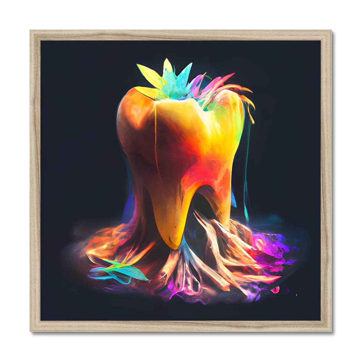 Colourful Tooth with Roots Framed Print Prodigi