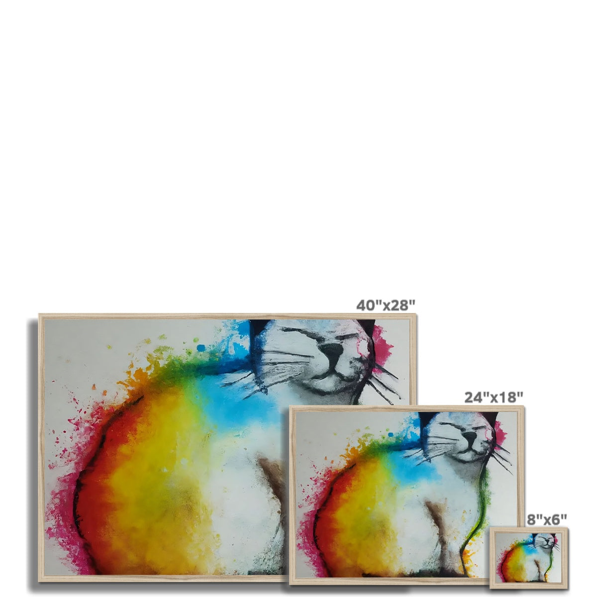 Rainbow Cat Framed Print Prodigi