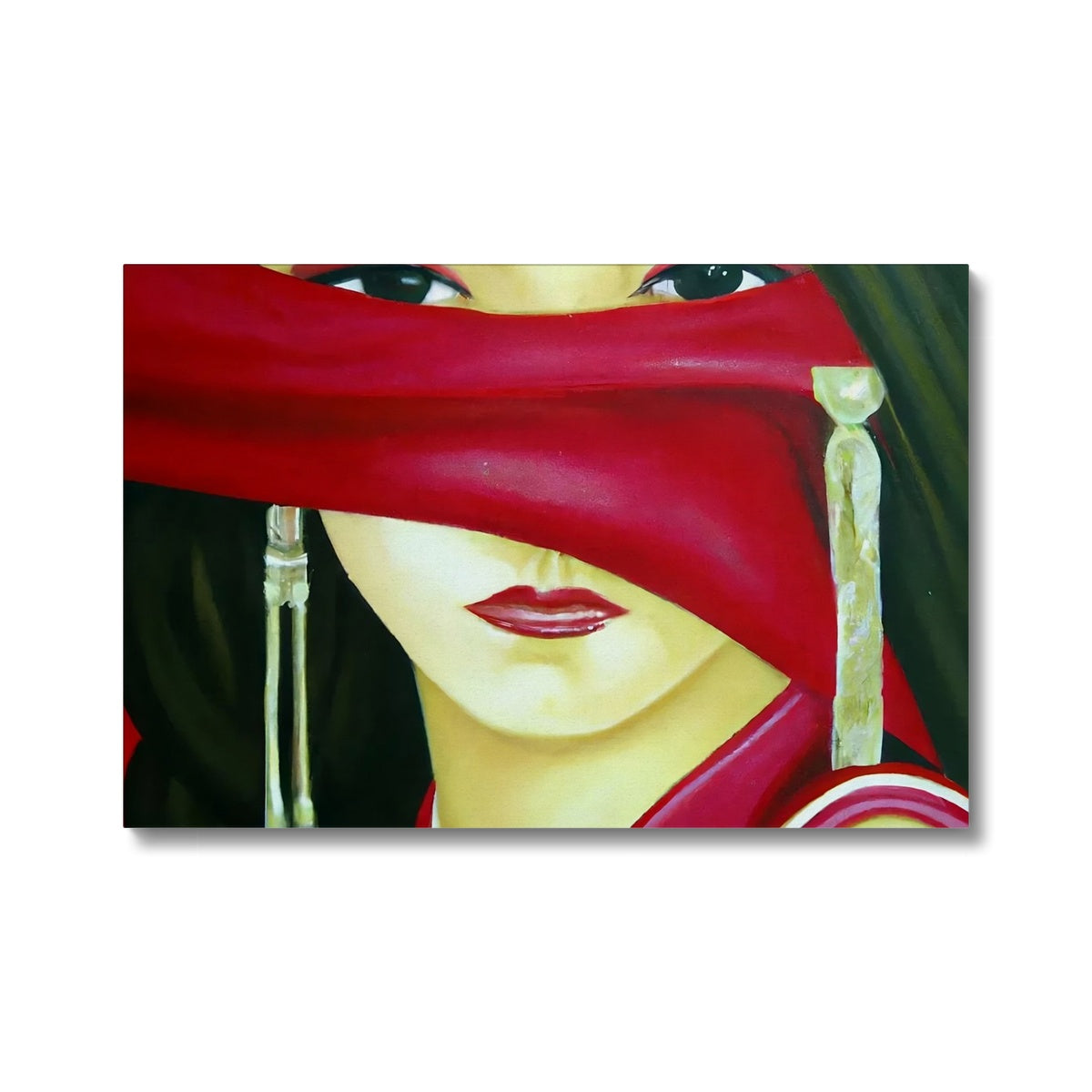 Women behind a Red Cloth Eco Canvas Prodigi