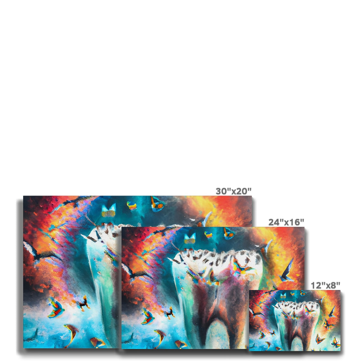 Butterflies excaping from Colour Explosion around a Tooth Eco Canvas Prodigi