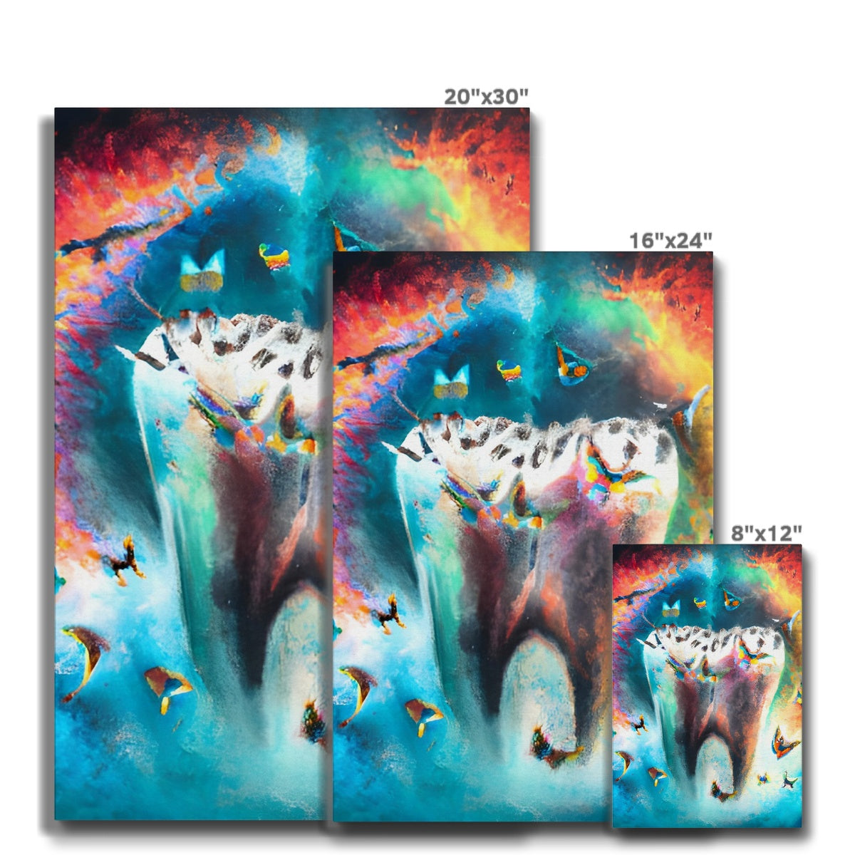 Butterflies excaping from Colour Explosion around a Tooth Eco Canvas Prodigi