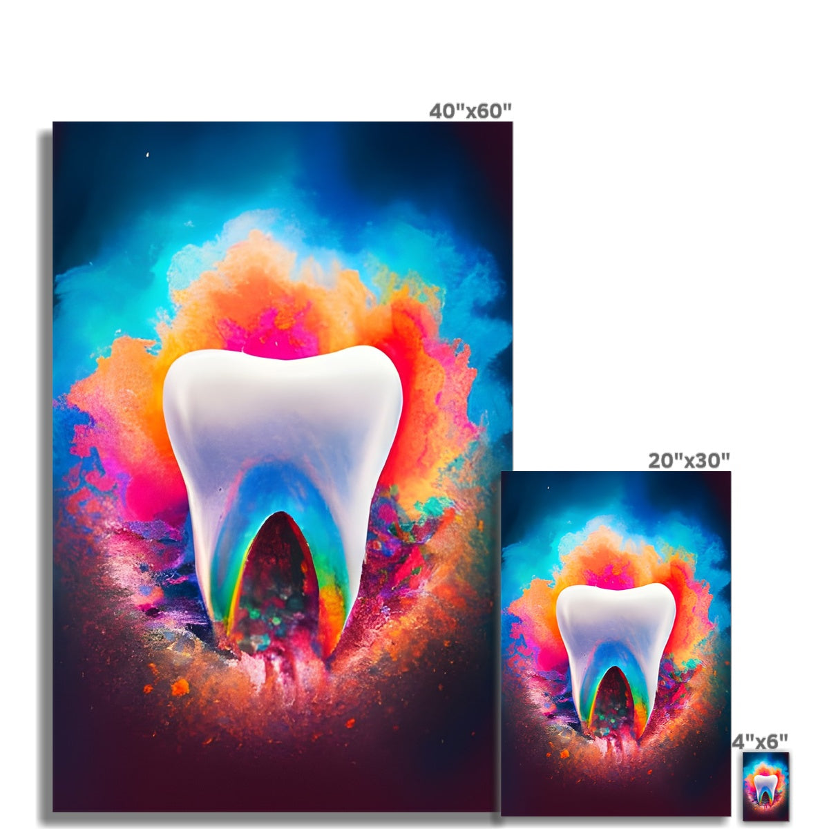 Tooth in Front of a Colour Explosion Fine Art Print Prodigi