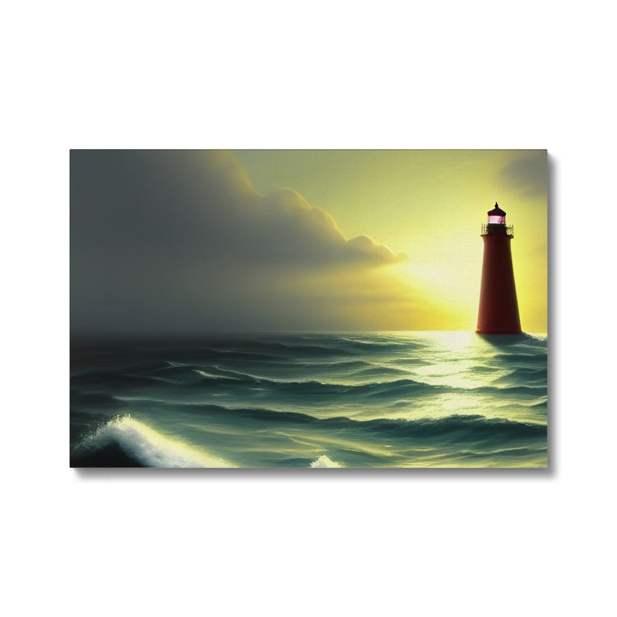 Lighthouse In The Sunset Eco Canvas Prodigi