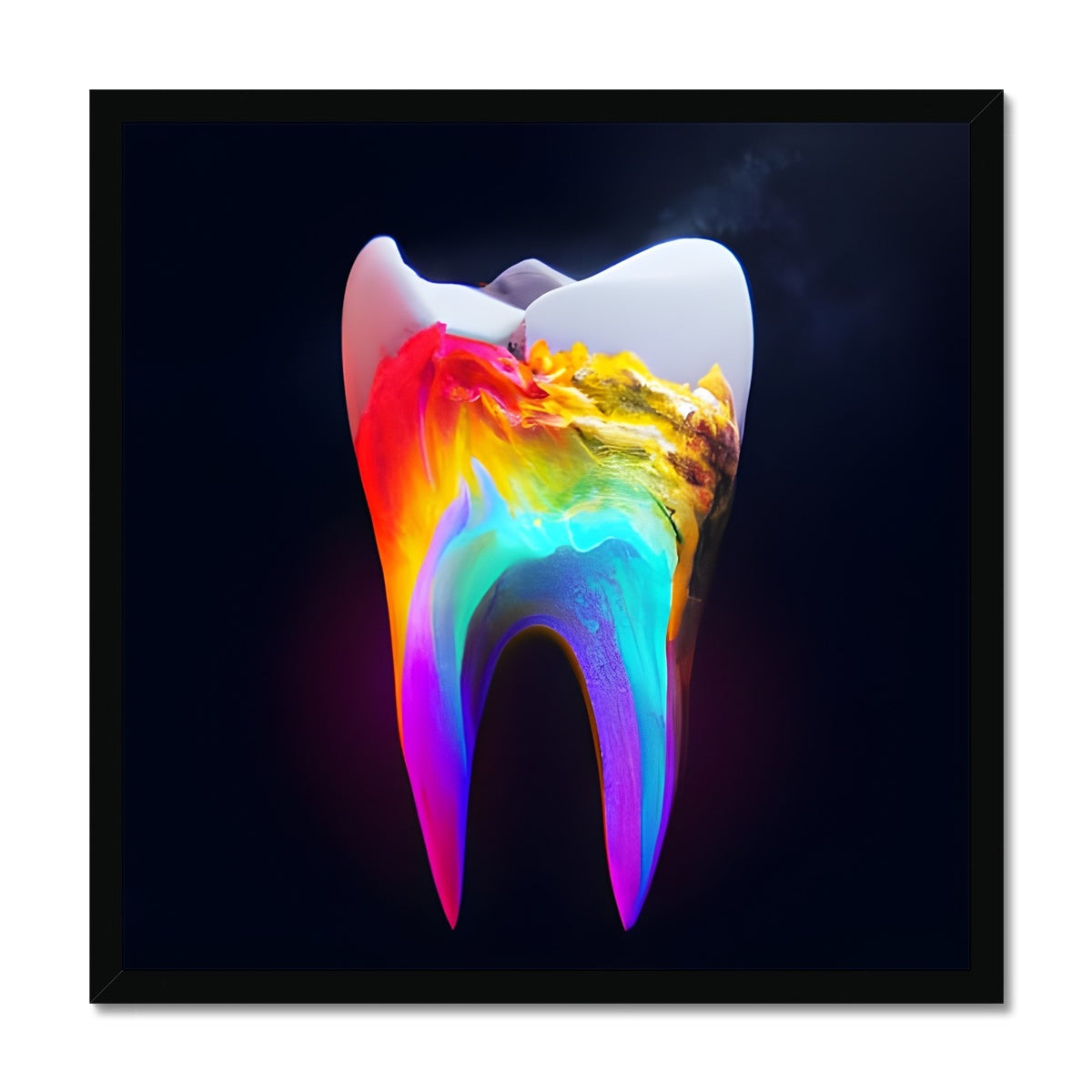 Colours filling a Tooth Framed Print Prodigi