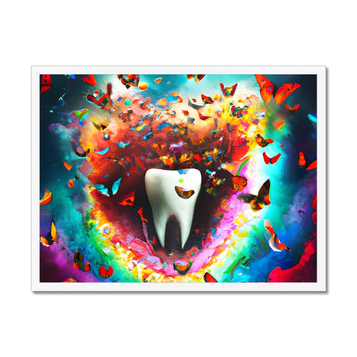 Tooth in Butterfly Storm Framed Print Prodigi