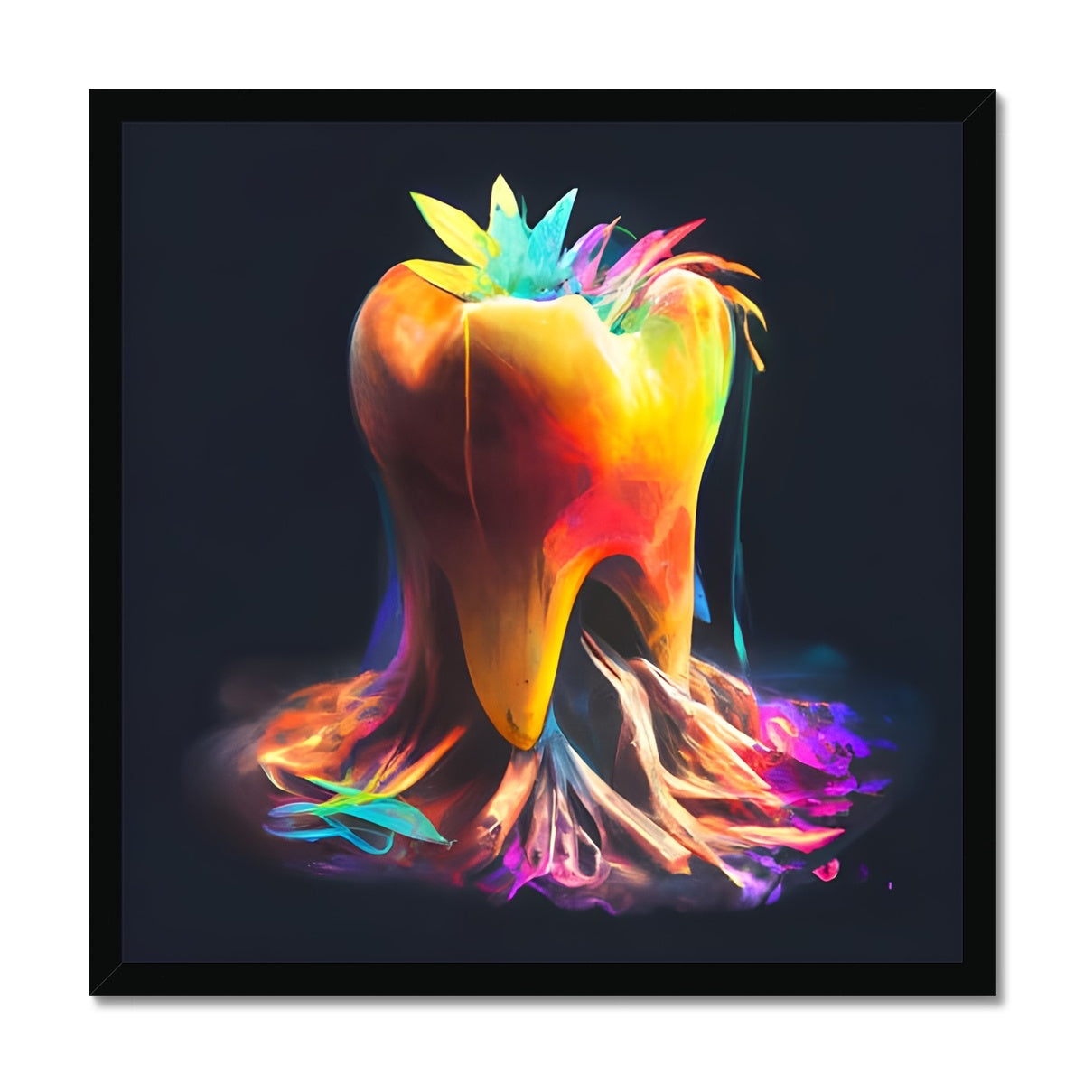 Colourful Tooth with Roots Framed Print Prodigi