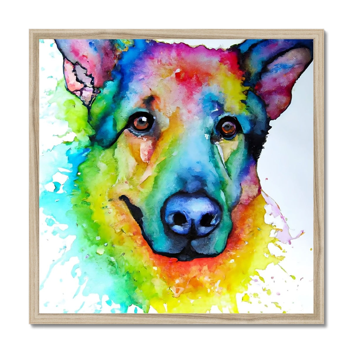 Rainbow Shepherd Dog  Framed Print Prodigi