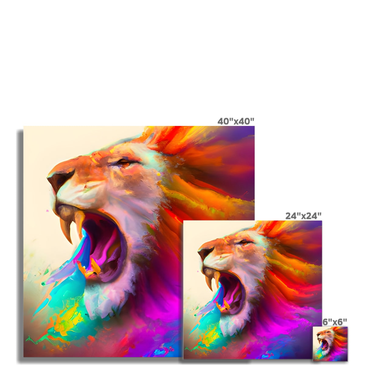 Lion with a Rainbow Mane Fine Art Print Prodigi