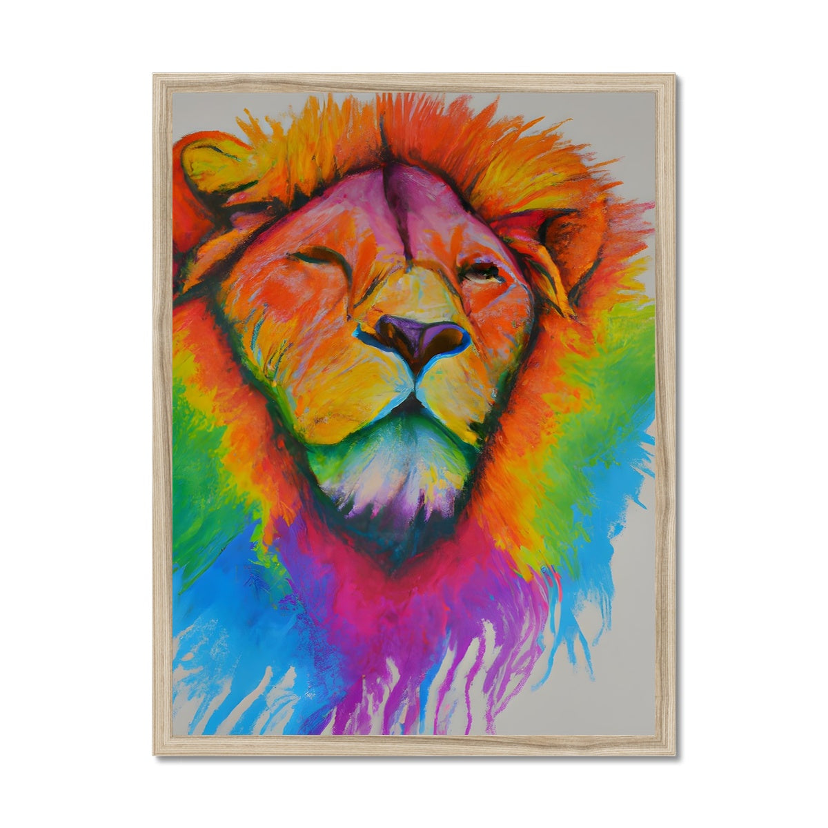 Rainbow Lion Framed Print Prodigi