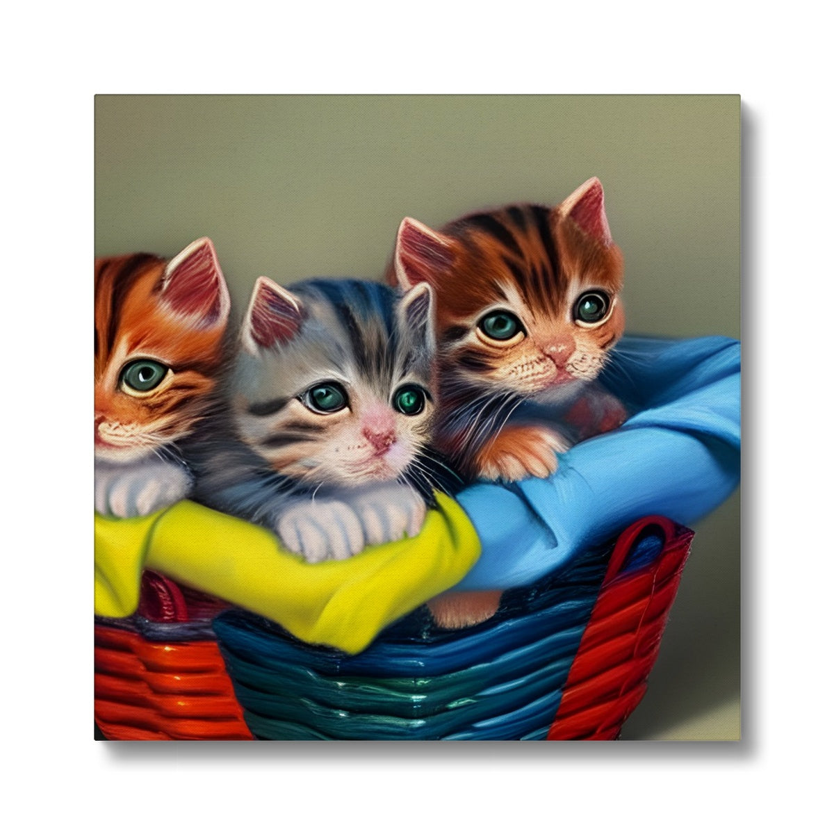 Cute Kittens In A Basket Eco Canvas Prodigi