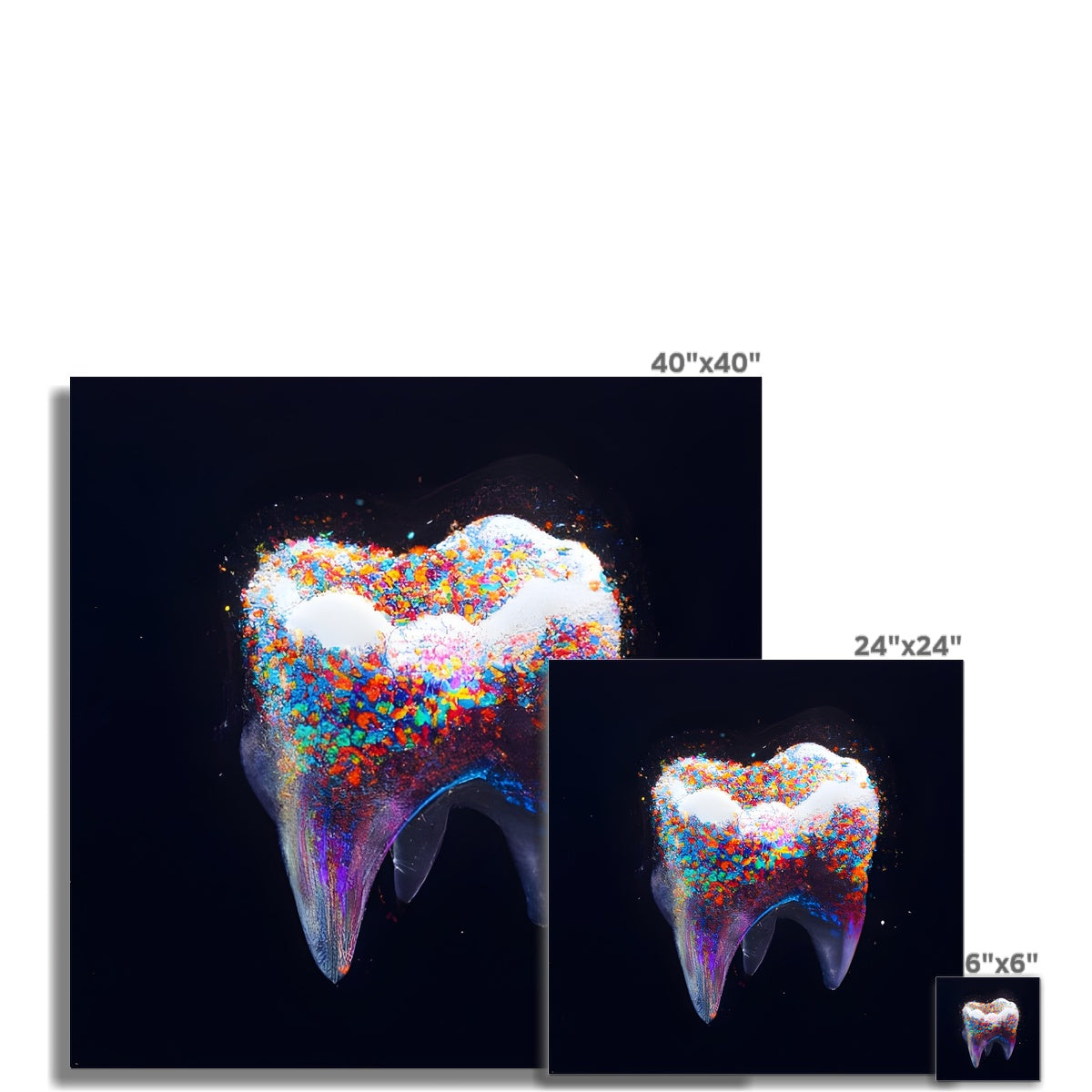 Tooth with Colour Sprinkles Fine Art Print Prodigi