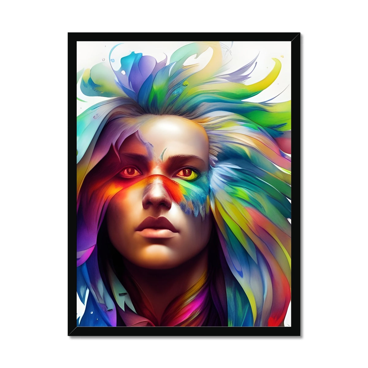 Women Rainbow Eagle Head Framed Print Prodigi