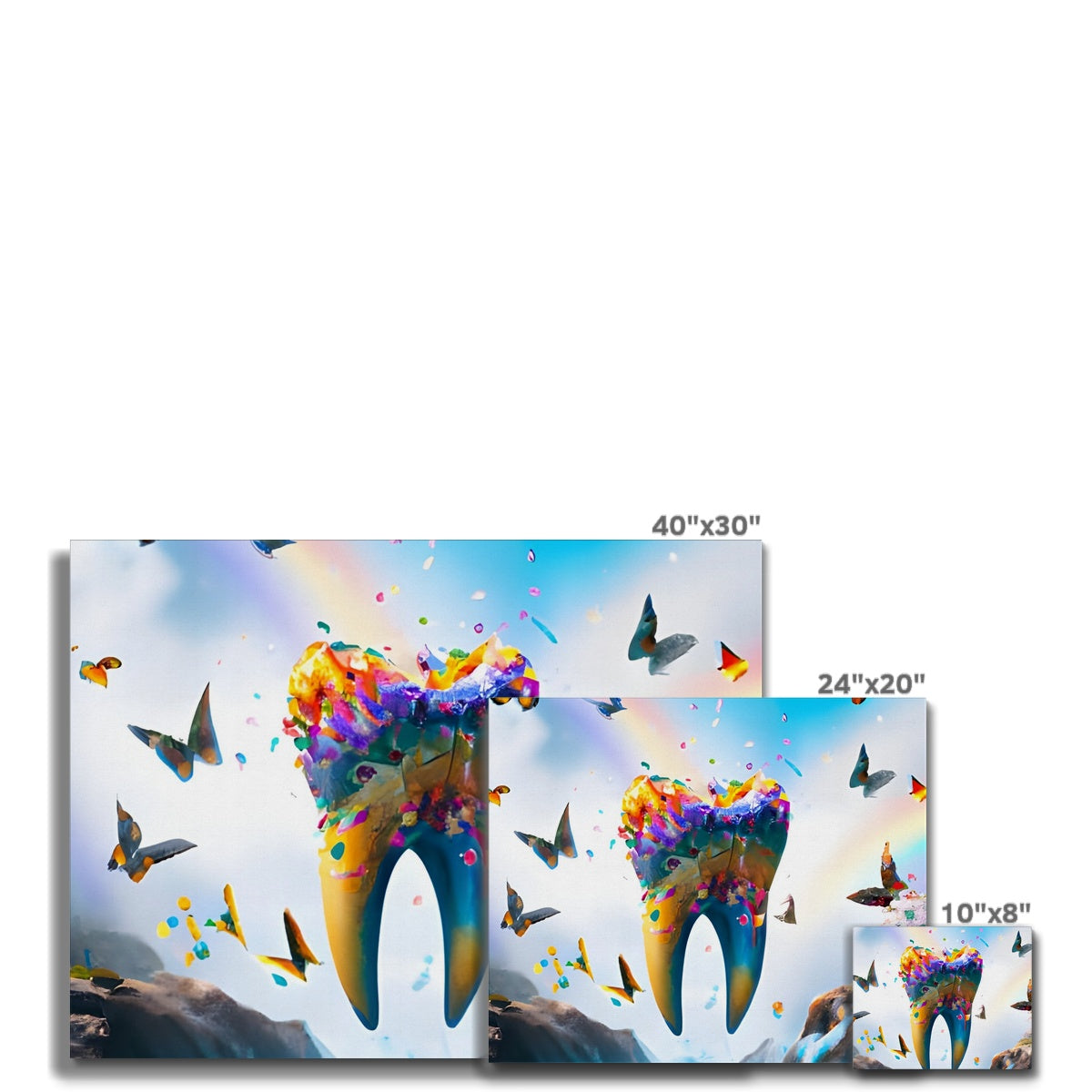 Flying Butterfly Tooth Island Canvas Prodigi