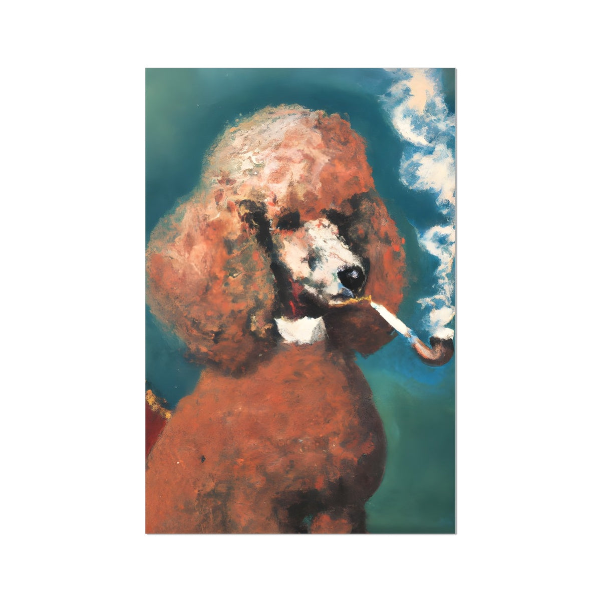 Smoking Poodle Fine Art Print Prodigi