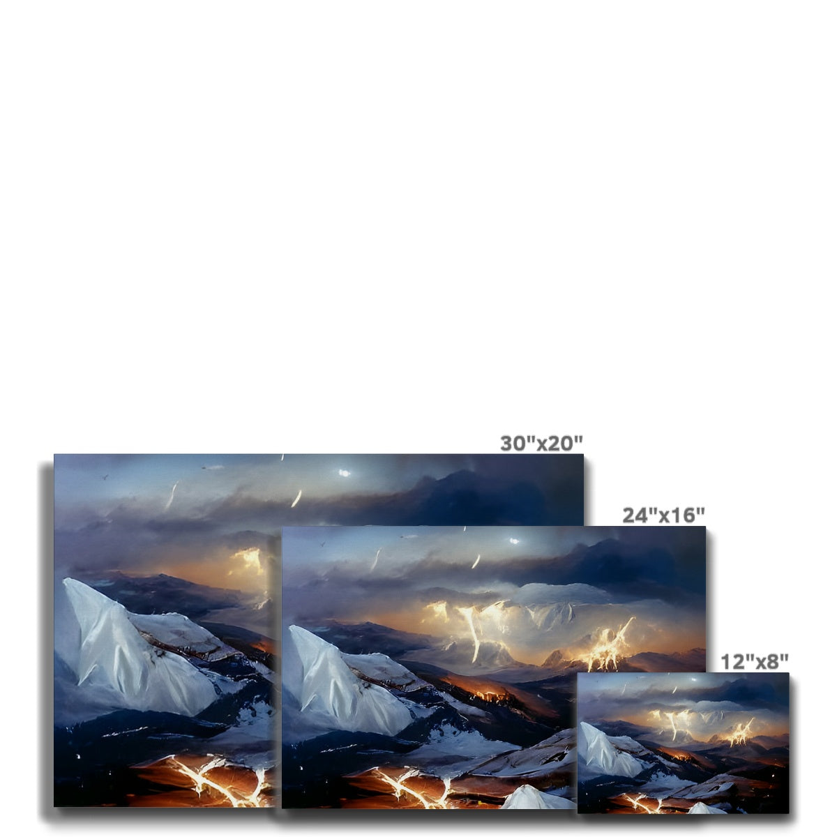 Mountains with Lightning Eco Canvas Prodigi