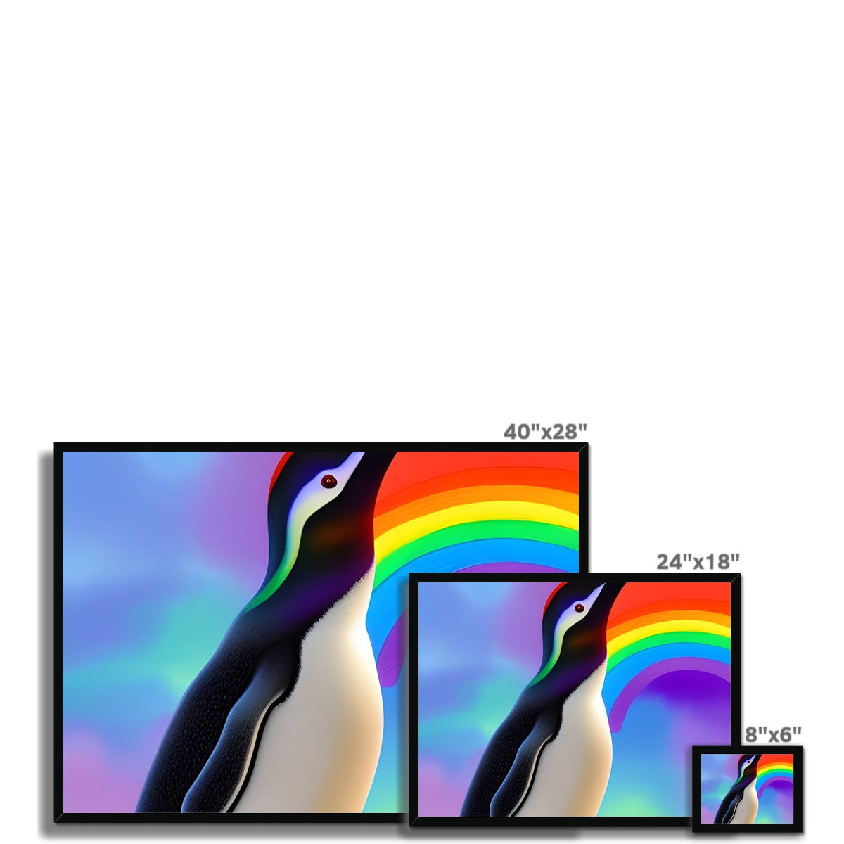 Rainbow Penguin Framed Print Prodigi