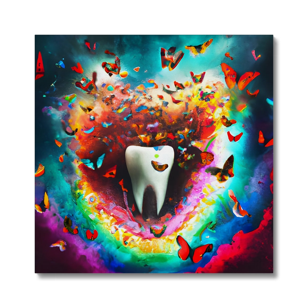 Tooth in Butterfly Storm Canvas Prodigi