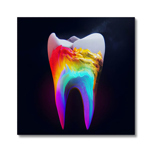 Colours filling a Tooth Canvas Prodigi