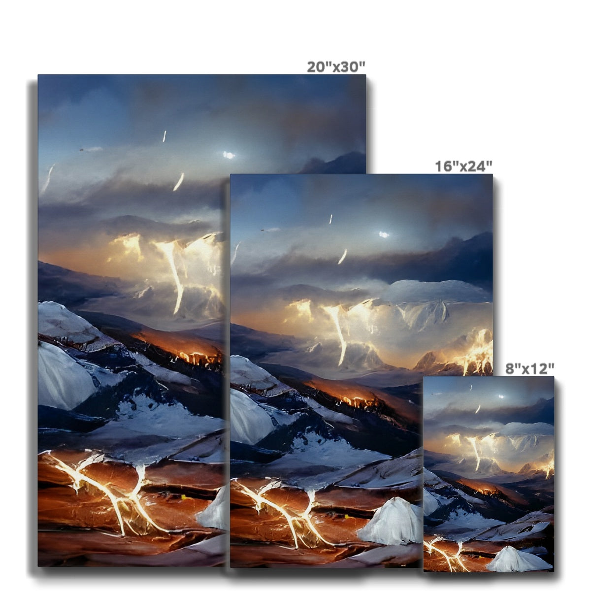 Mountains with Lightning Eco Canvas Prodigi