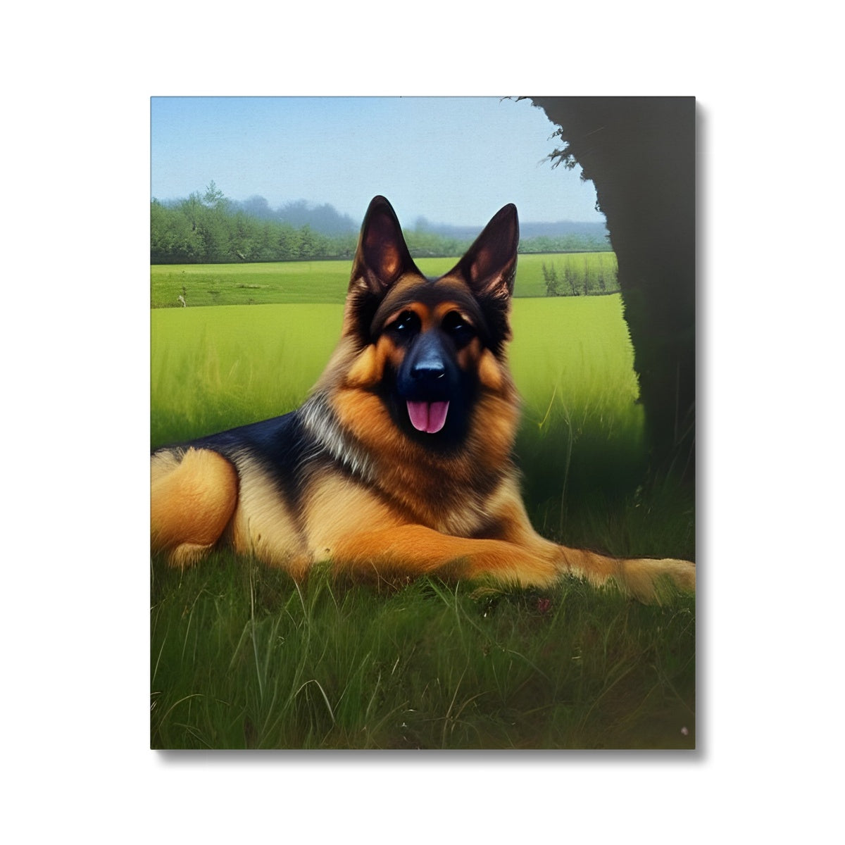 Dog Laying in a Field Canvas Prodigi