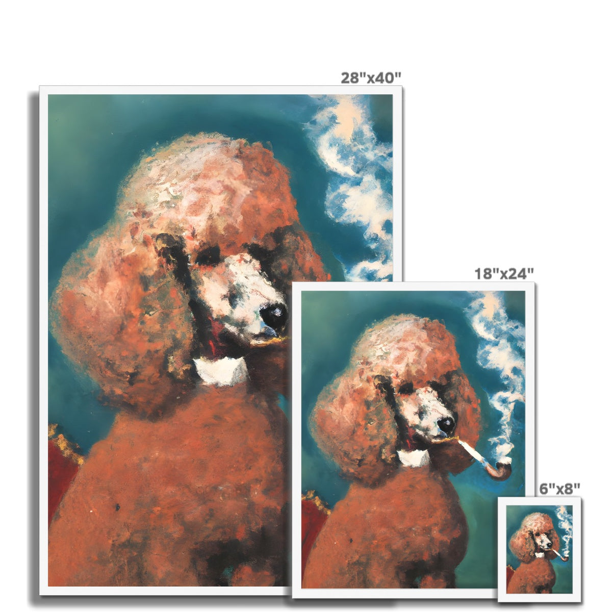 Smoking Poodle Framed Print Prodigi