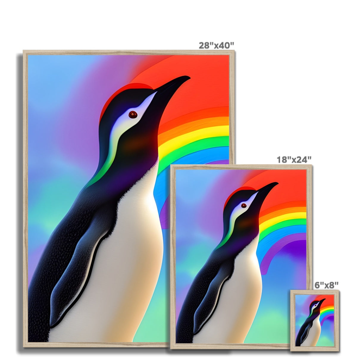 Rainbow Penguin Framed Print Prodigi