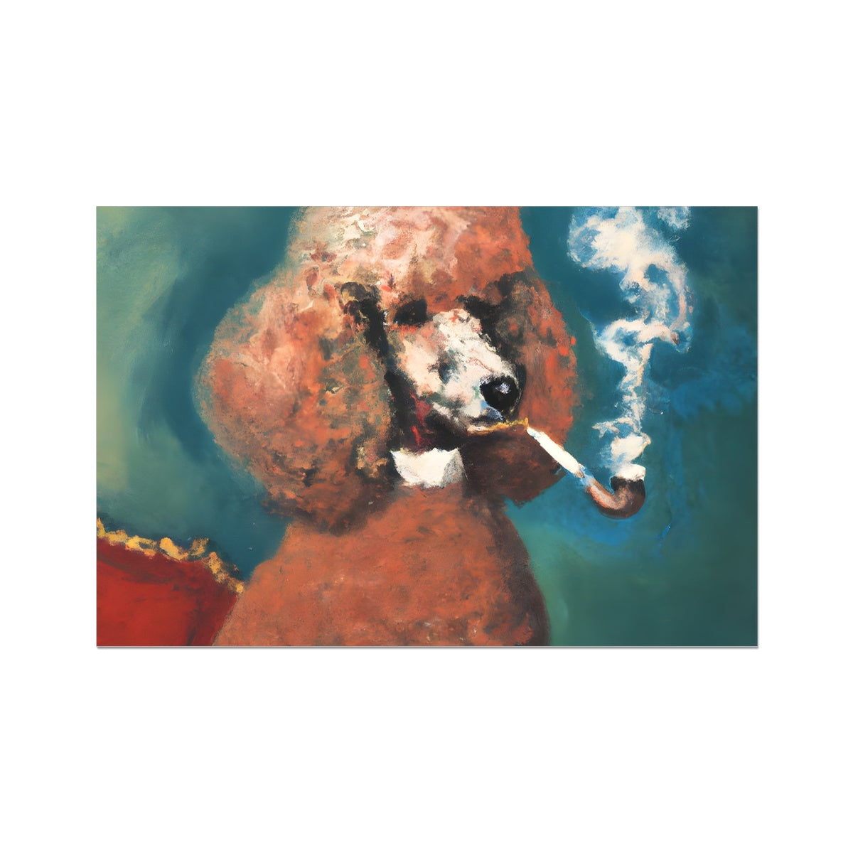 Smoking Poodle Fine Art Print Prodigi