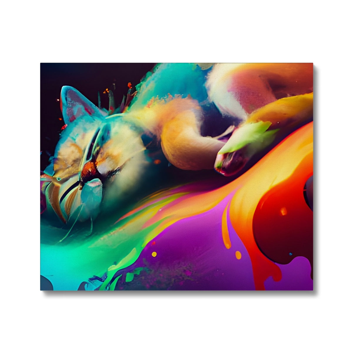 Surfing Lazy Cat Canvas Prodigi