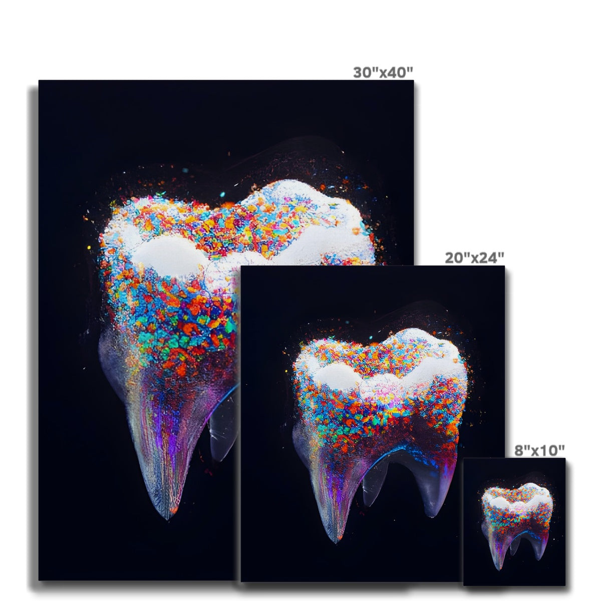 Tooth with Colour Sprinkles Canvas Prodigi