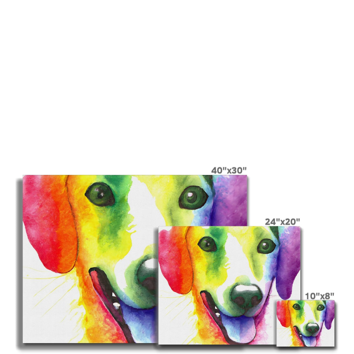 Happy Rainbow Dog Canvas Prodigi