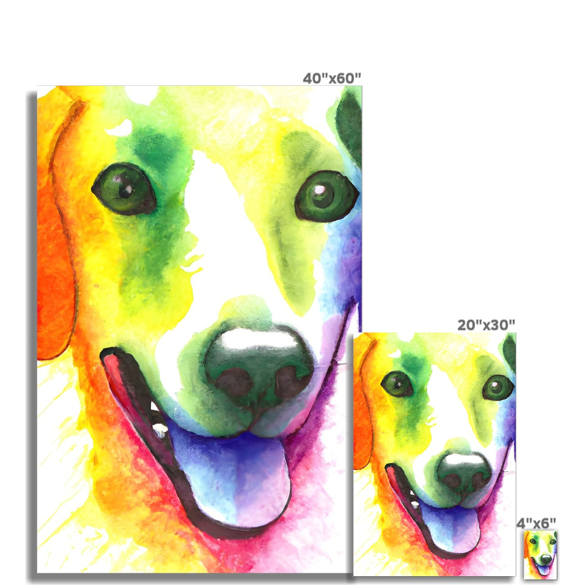 Happy Rainbow Dog Fine Art Print Prodigi