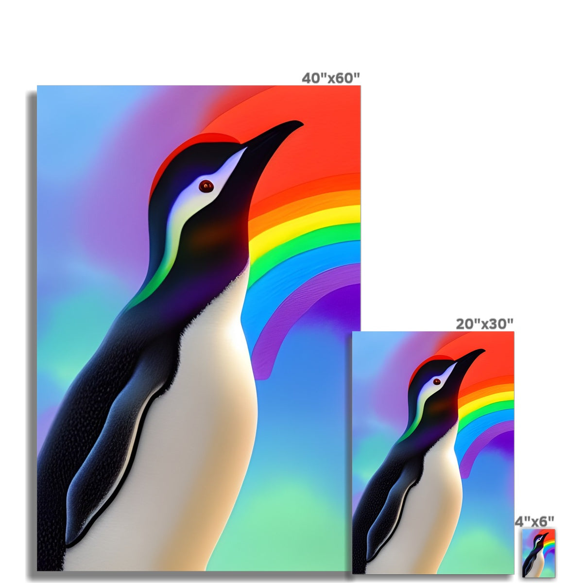 Rainbow Penguin Fine Art Print Prodigi