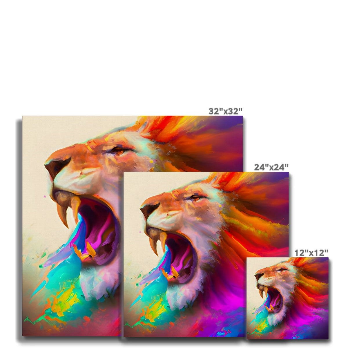 Lion with a Rainbow Mane Canvas Prodigi