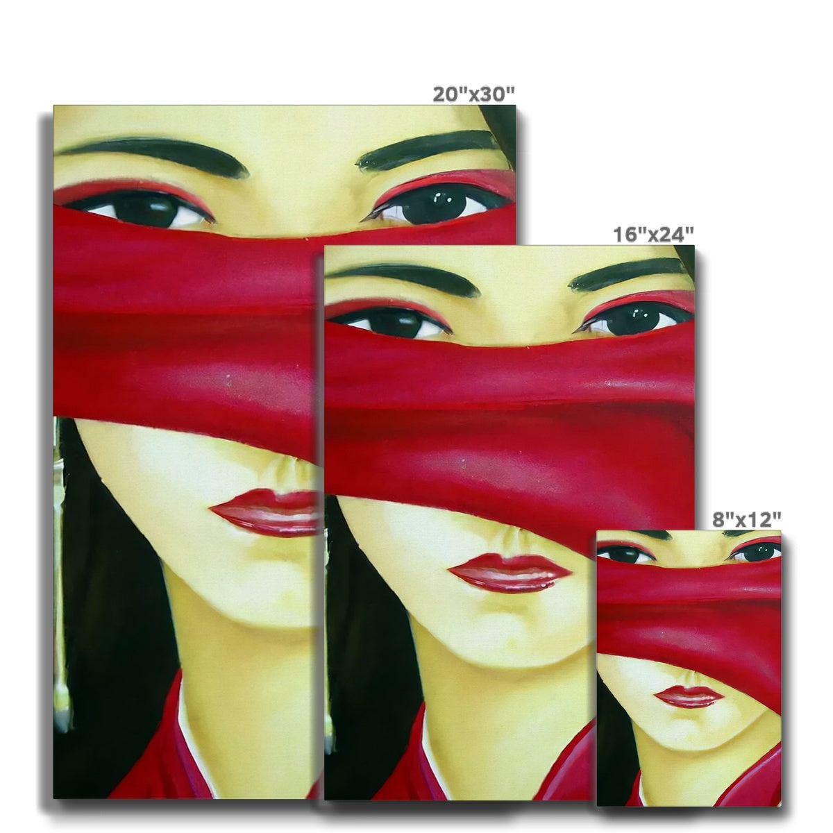 Women behind a Red Cloth Eco Canvas Prodigi