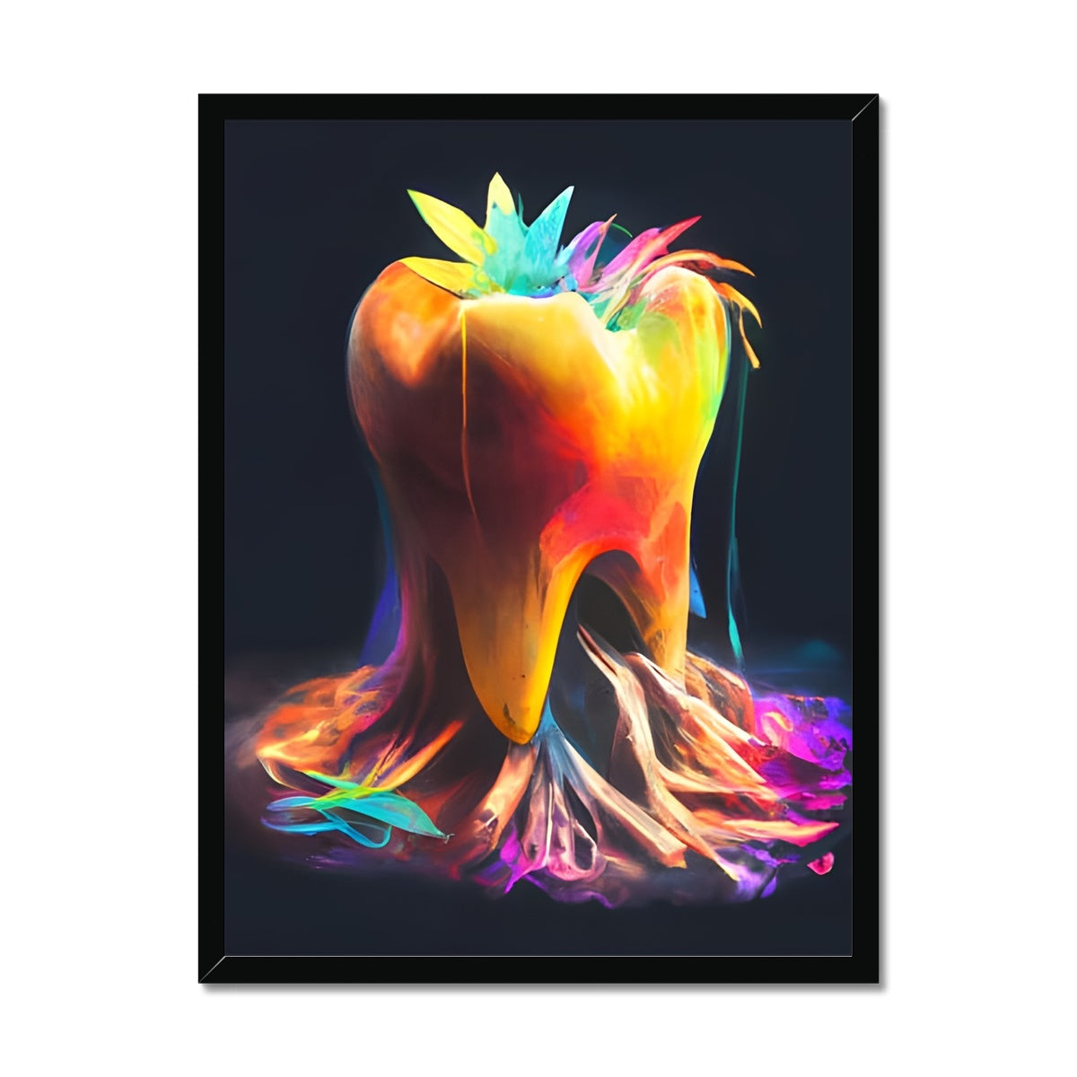 Colourful Tooth with Roots Framed Print Prodigi