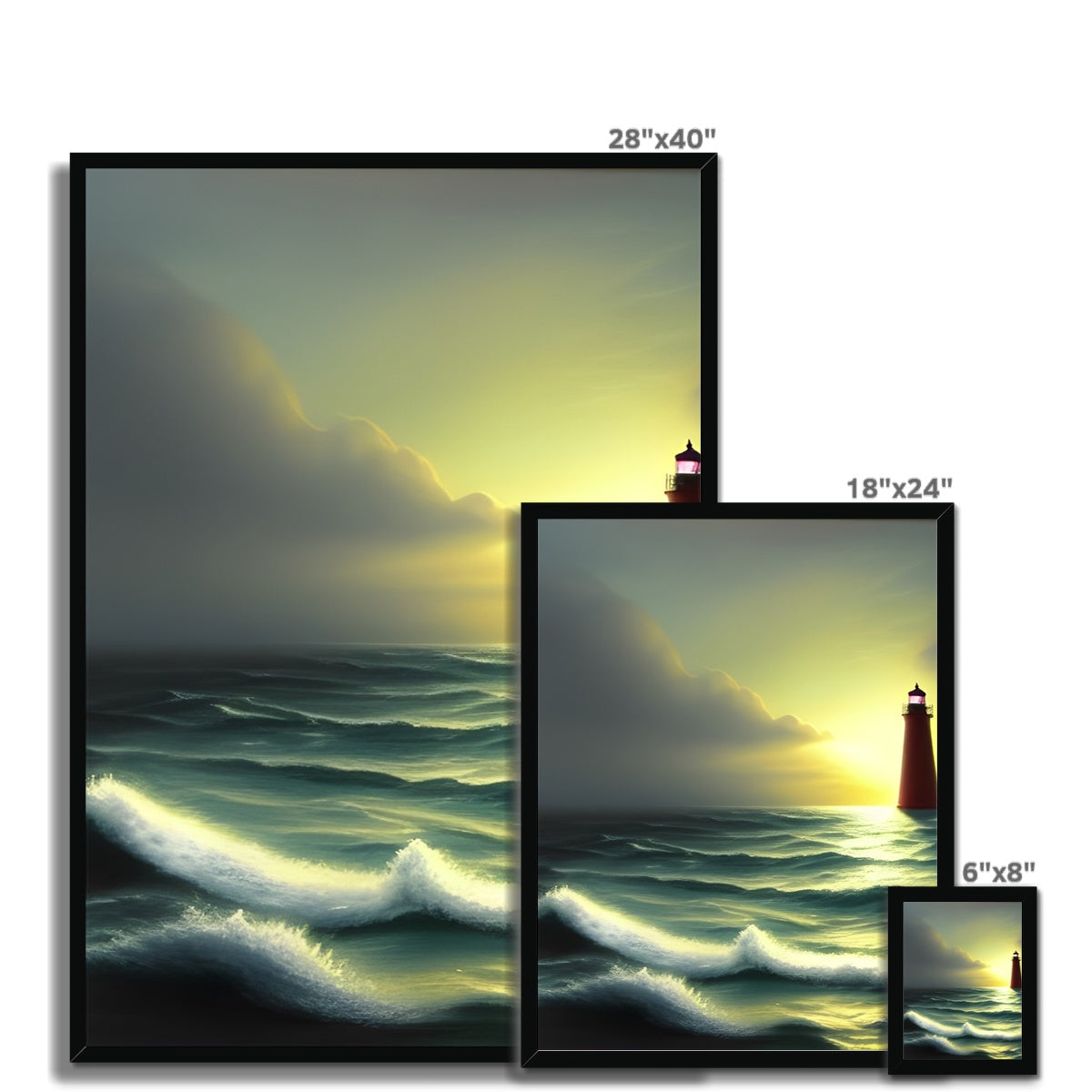 Lighthouse In The Sunset Framed Print Prodigi