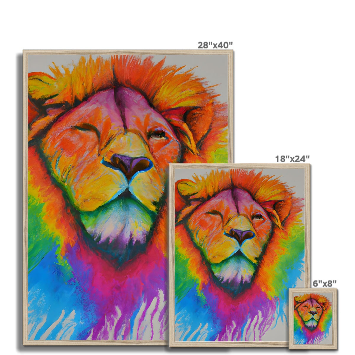 Rainbow Lion Framed Print Prodigi